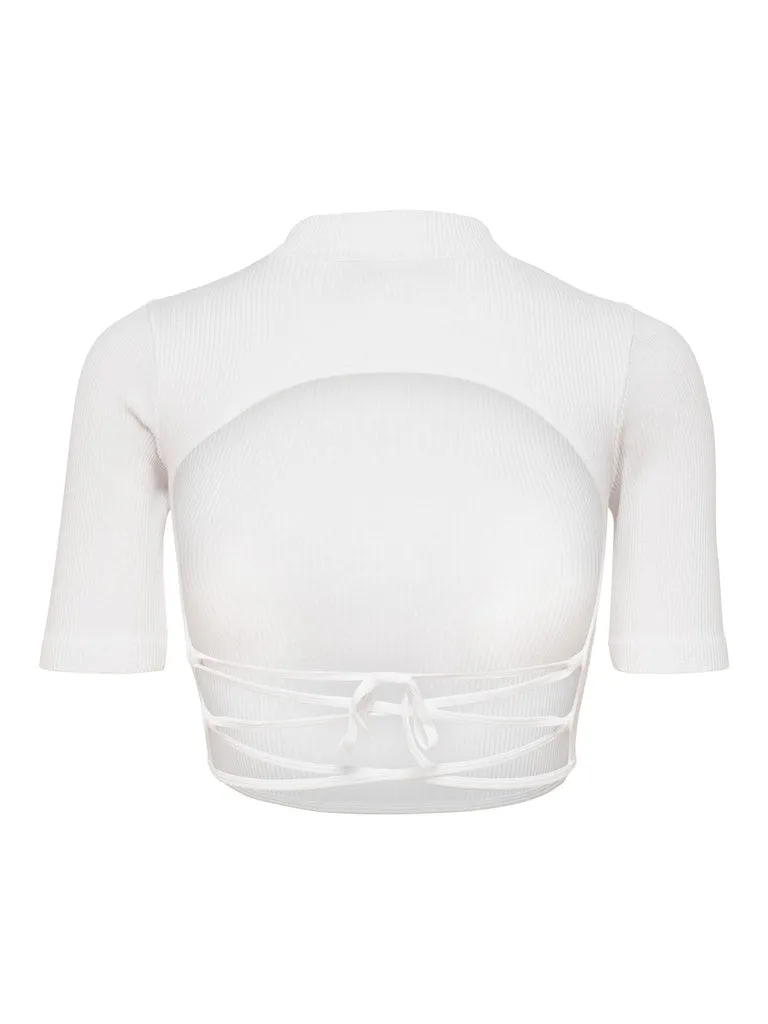 Gwen Rib Tie Back Crop Top