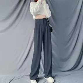 High Waist Baggy Pants - Dark Grey