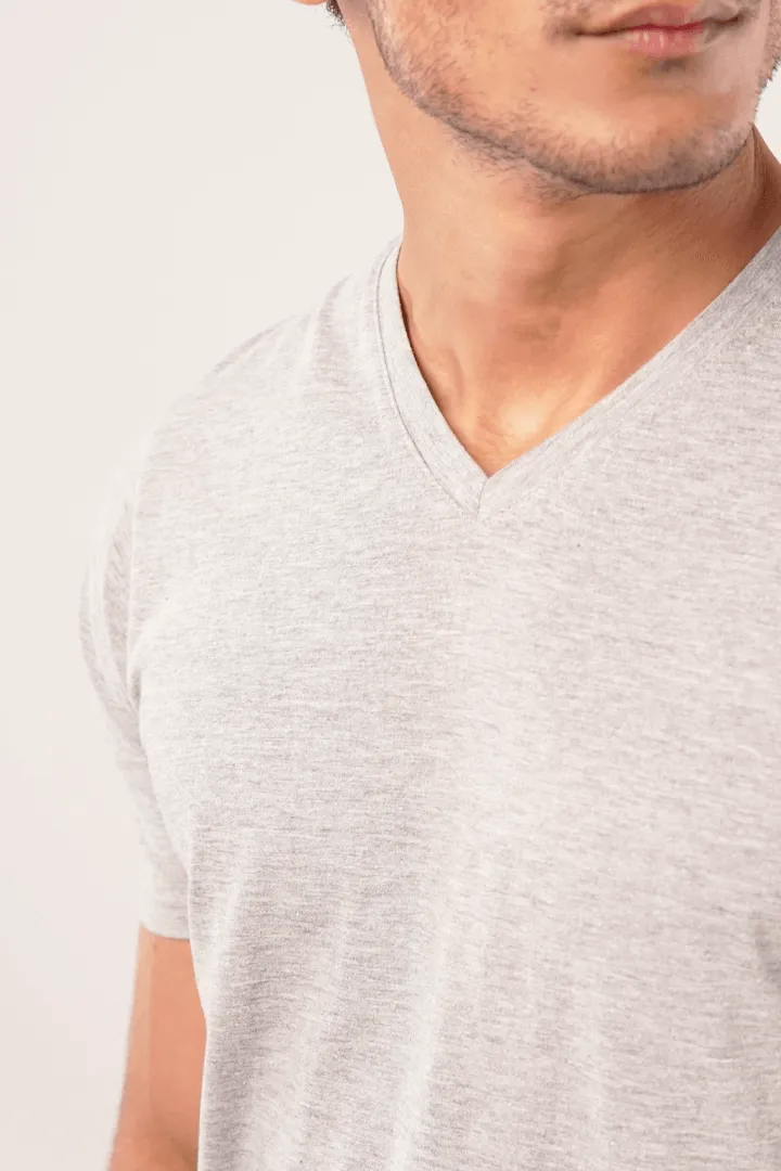 Insipid V-Neck T-Shirt - Heather Grey