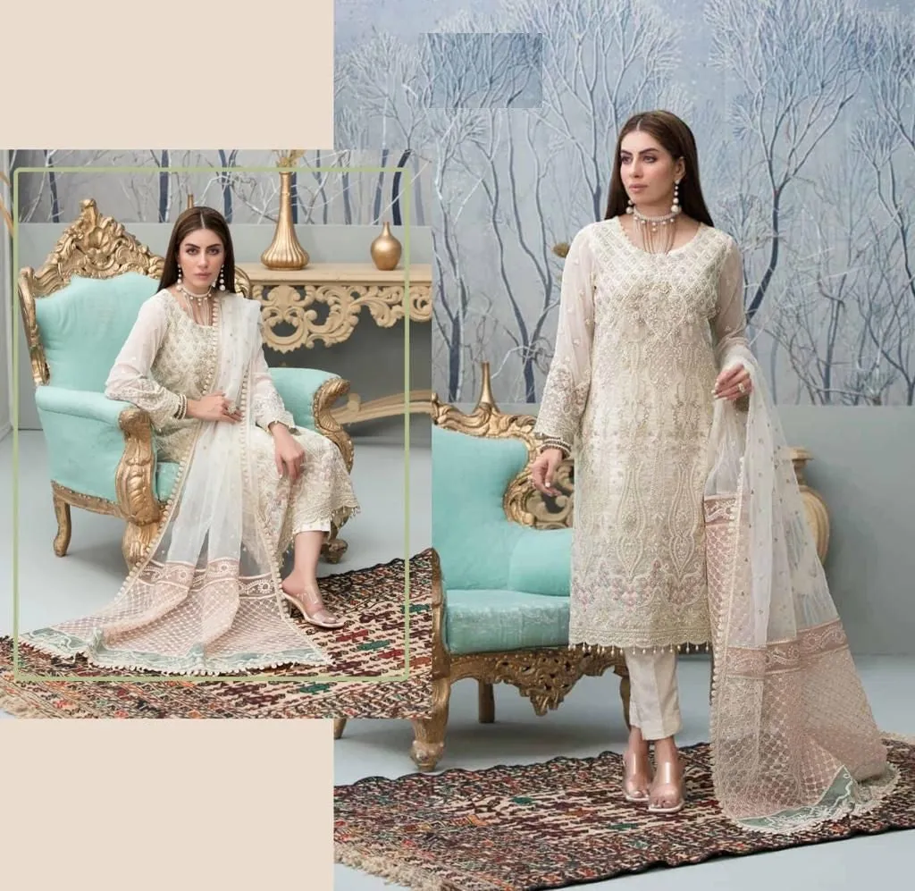 Ivory White Fancy Salawar Kameez