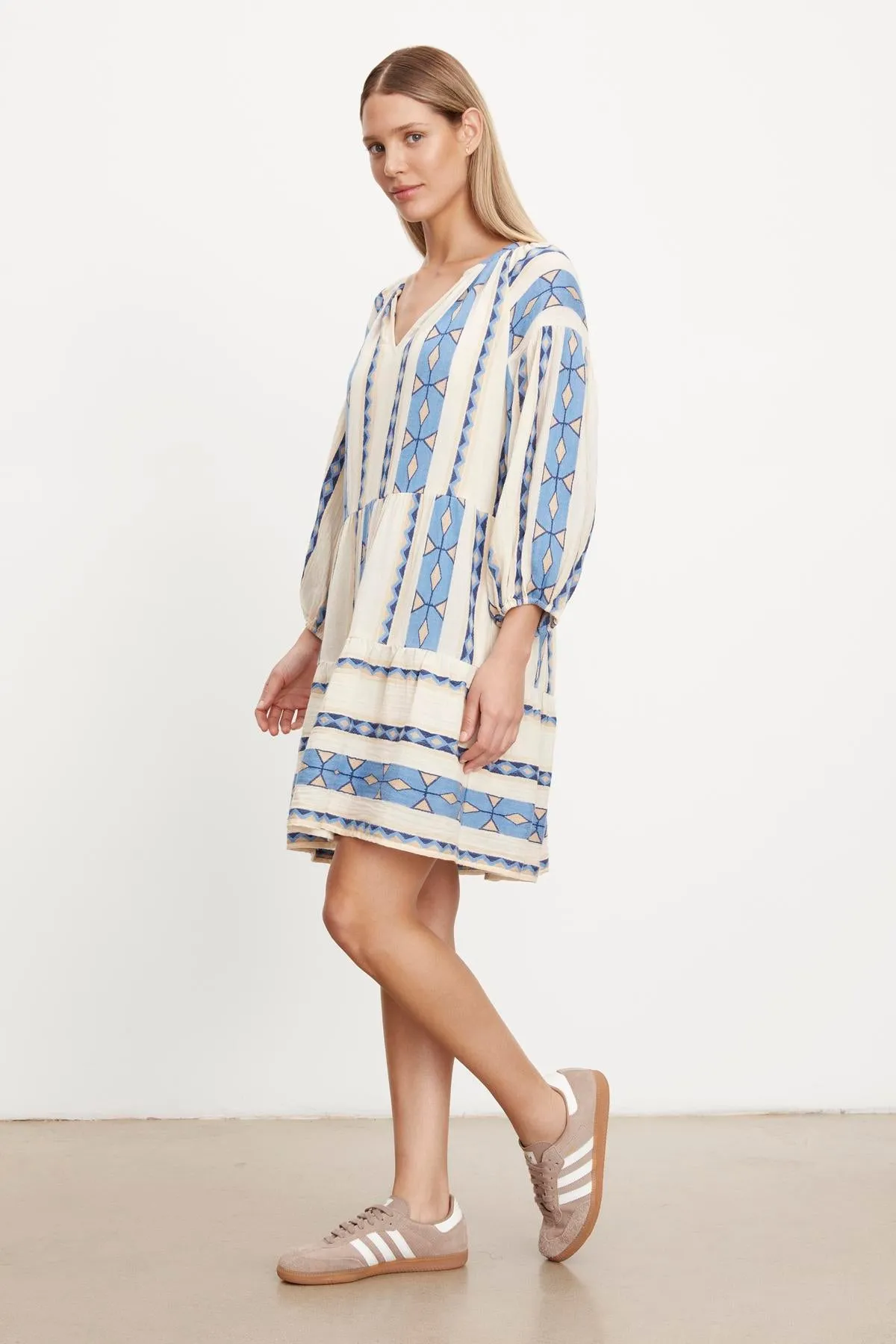 KALLY JACQUARD TIERED DRESS