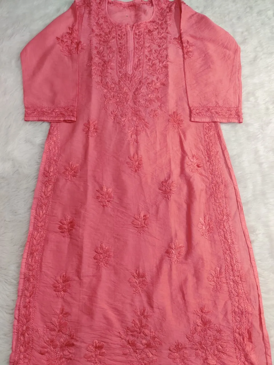 Kyra Chanderi Cotton Chikankari Kurti