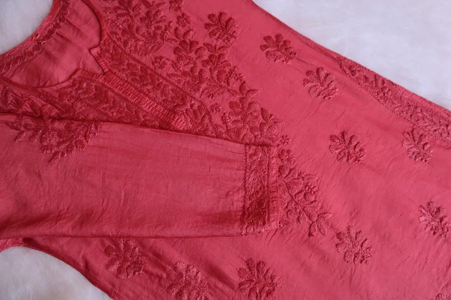 Kyra Chanderi Cotton Chikankari Kurti