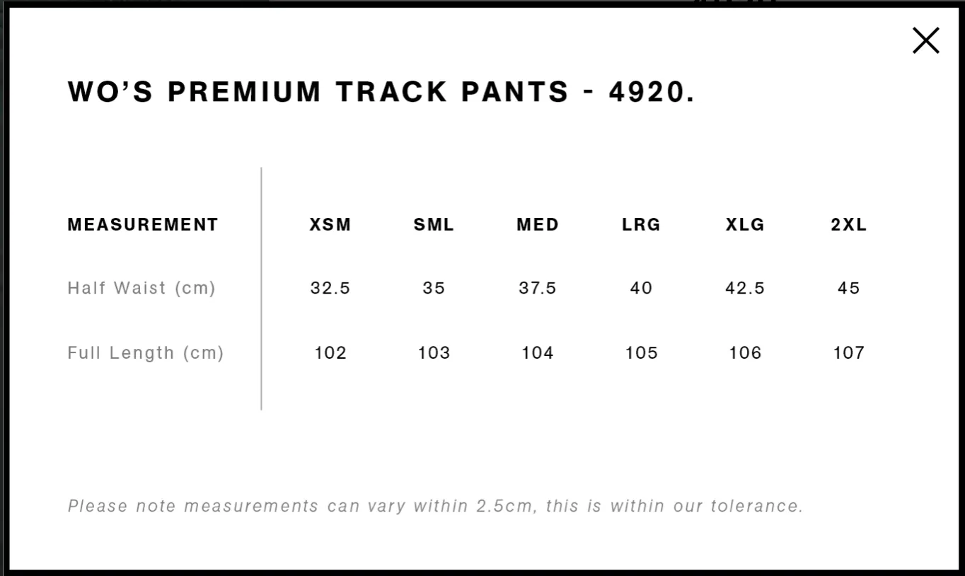 Ladies Premium Track Pants