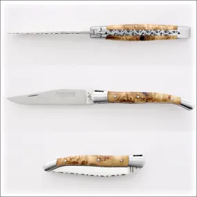 Laguiole Traditional Knife 11 cm Guilloche Maple Burl