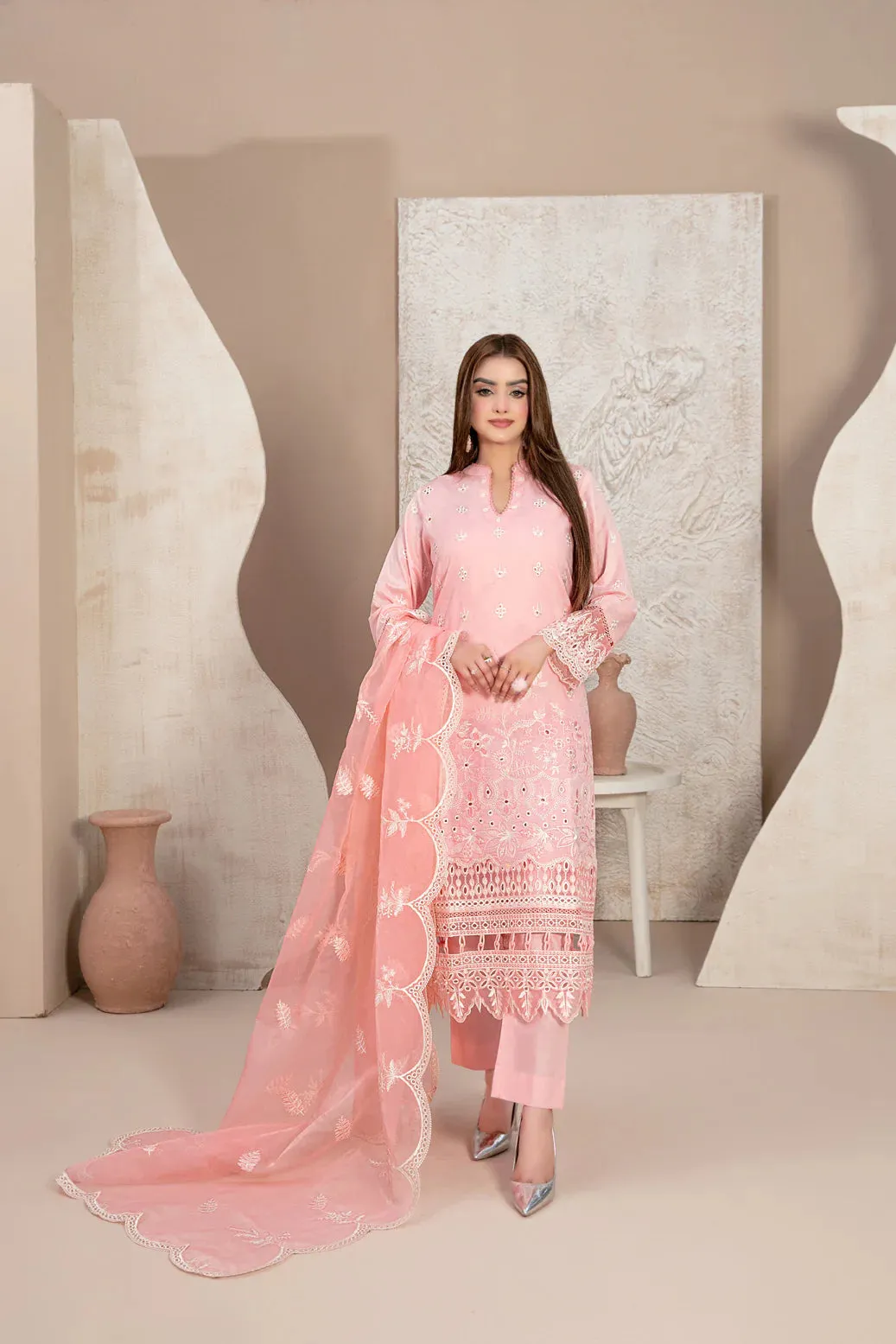 LEMA BY TAWAKKAL 3 Piece Un Stitched Suit - D-2172