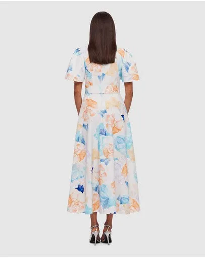 Leo Lin Bianca Short Sleeve Midi Dress - Rosebud Cream Print