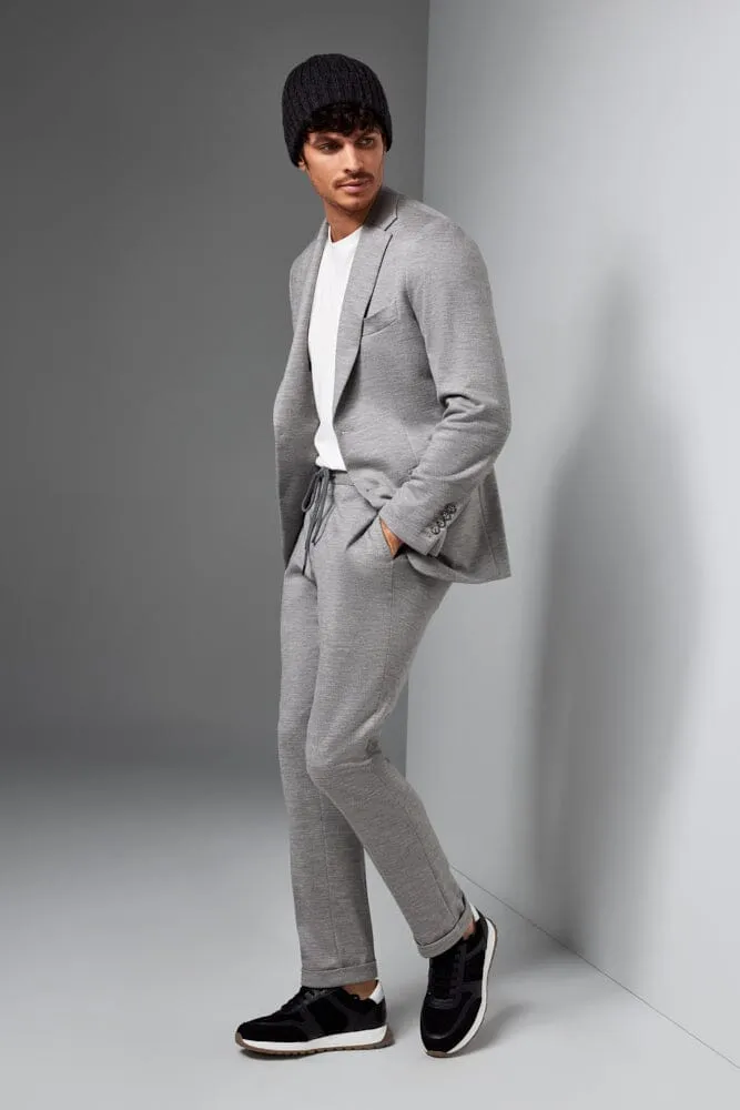 Liam Bailey Wool Jersey Suit - Lt Grey