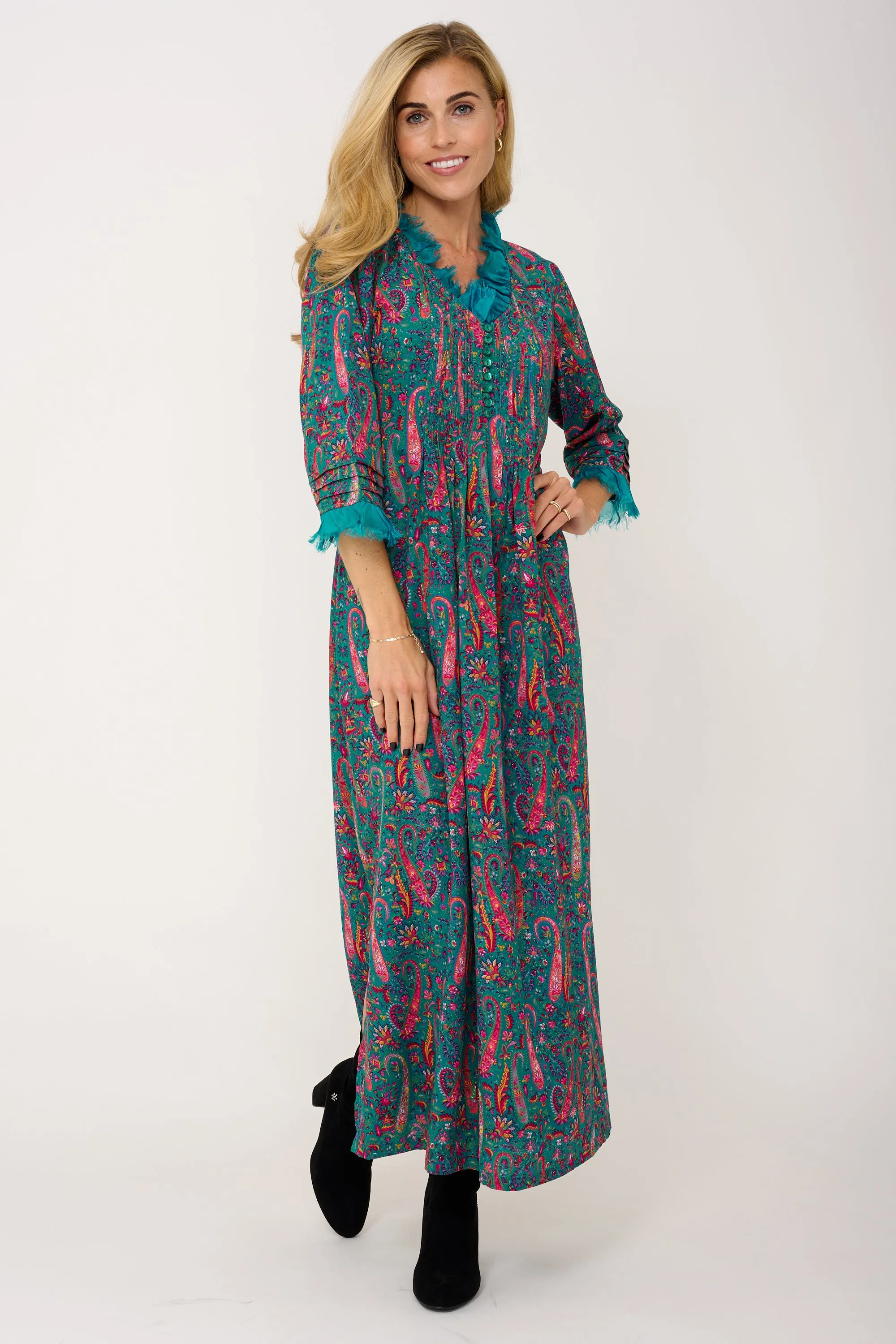 Lola Dress In Peacock Paisley