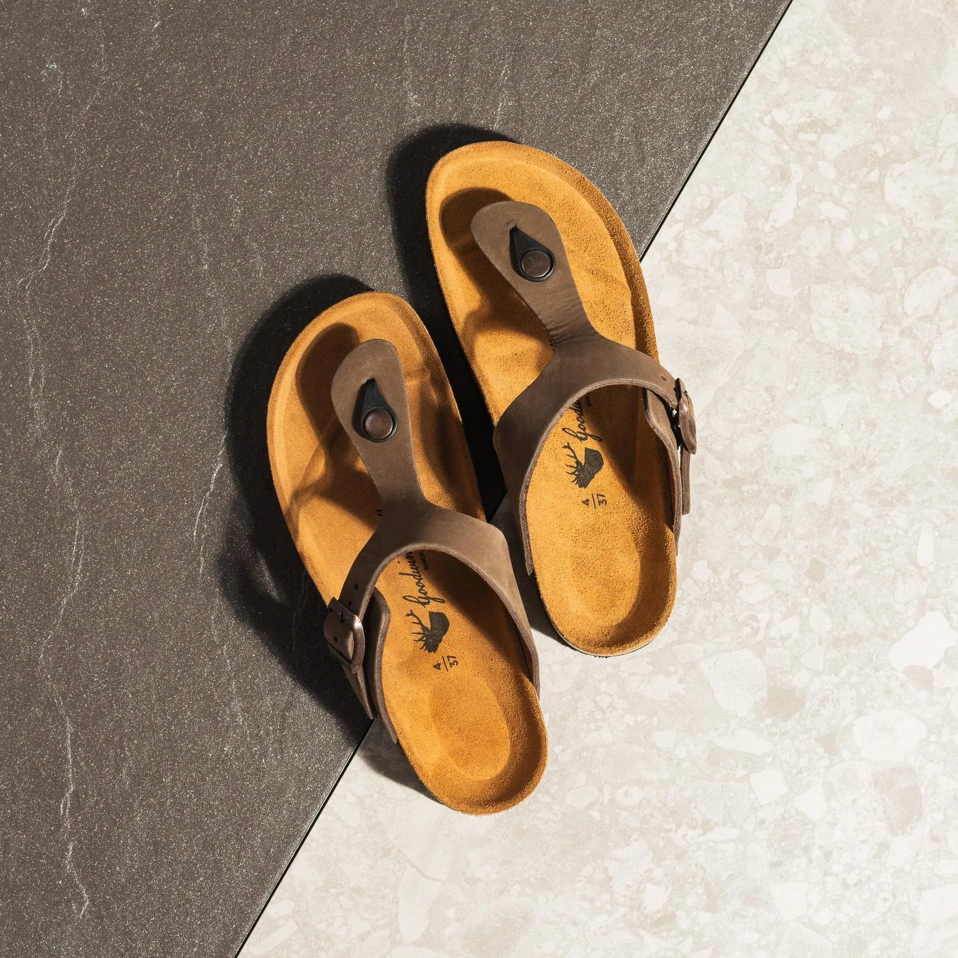 LOTUS BROWN CORK TOE POST SANDAL