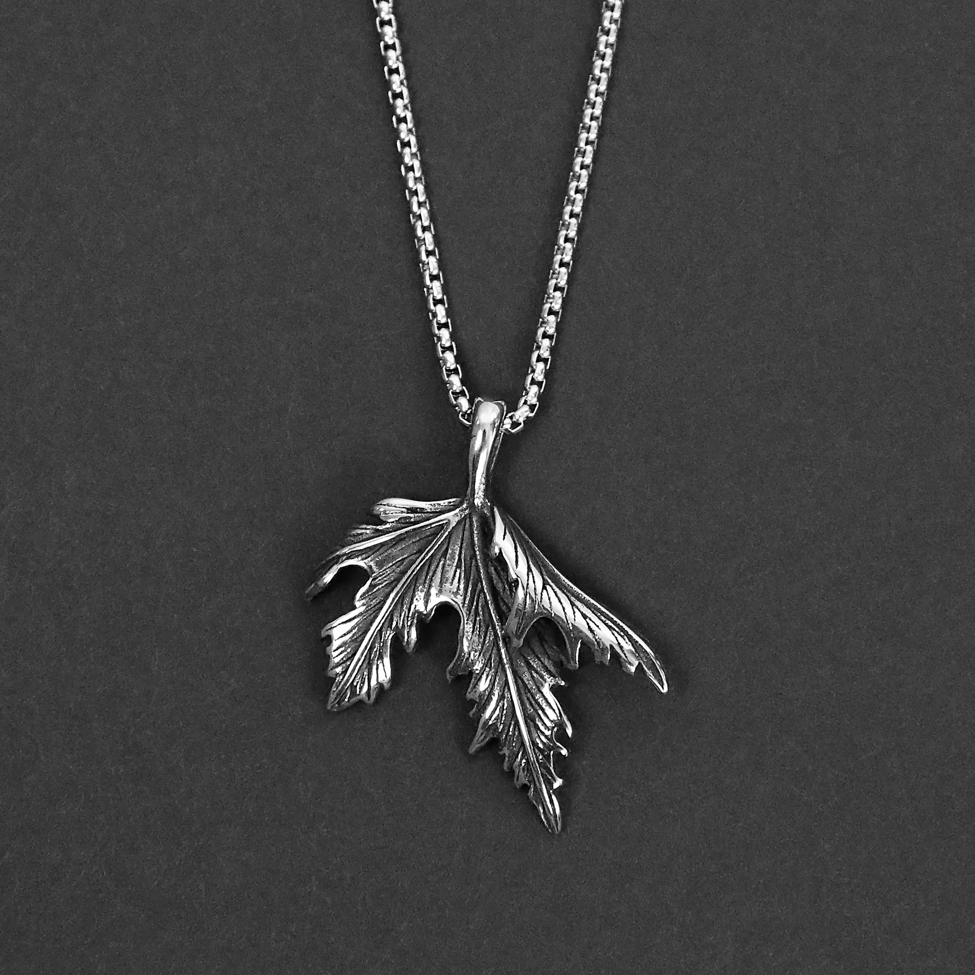 Maple Leaf Necklace - Silver