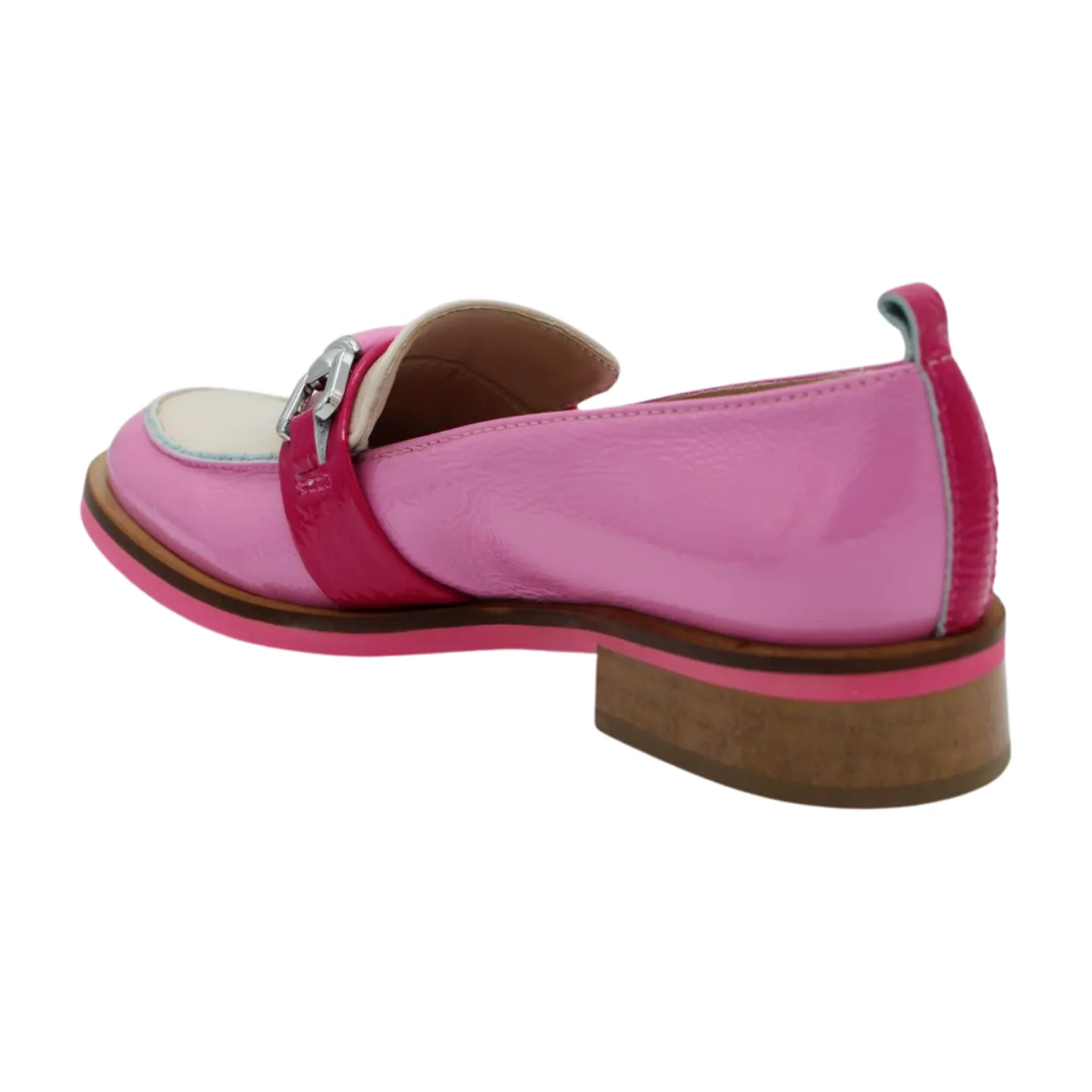 MARCO MOREO Pink Cream Patent Loafer