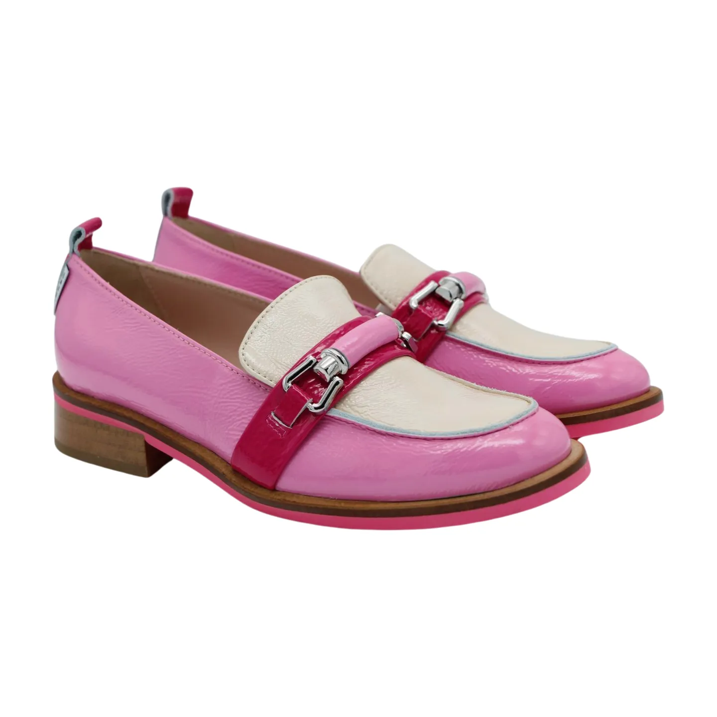 MARCO MOREO Pink Cream Patent Loafer