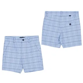 Mayoral Baby Linen Dressy Shorts_Blue Plaid 1284-80