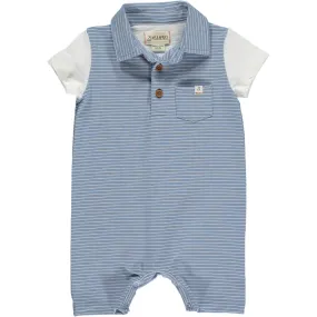 Me & Henry Saltash Romper - Blue / White Stripe