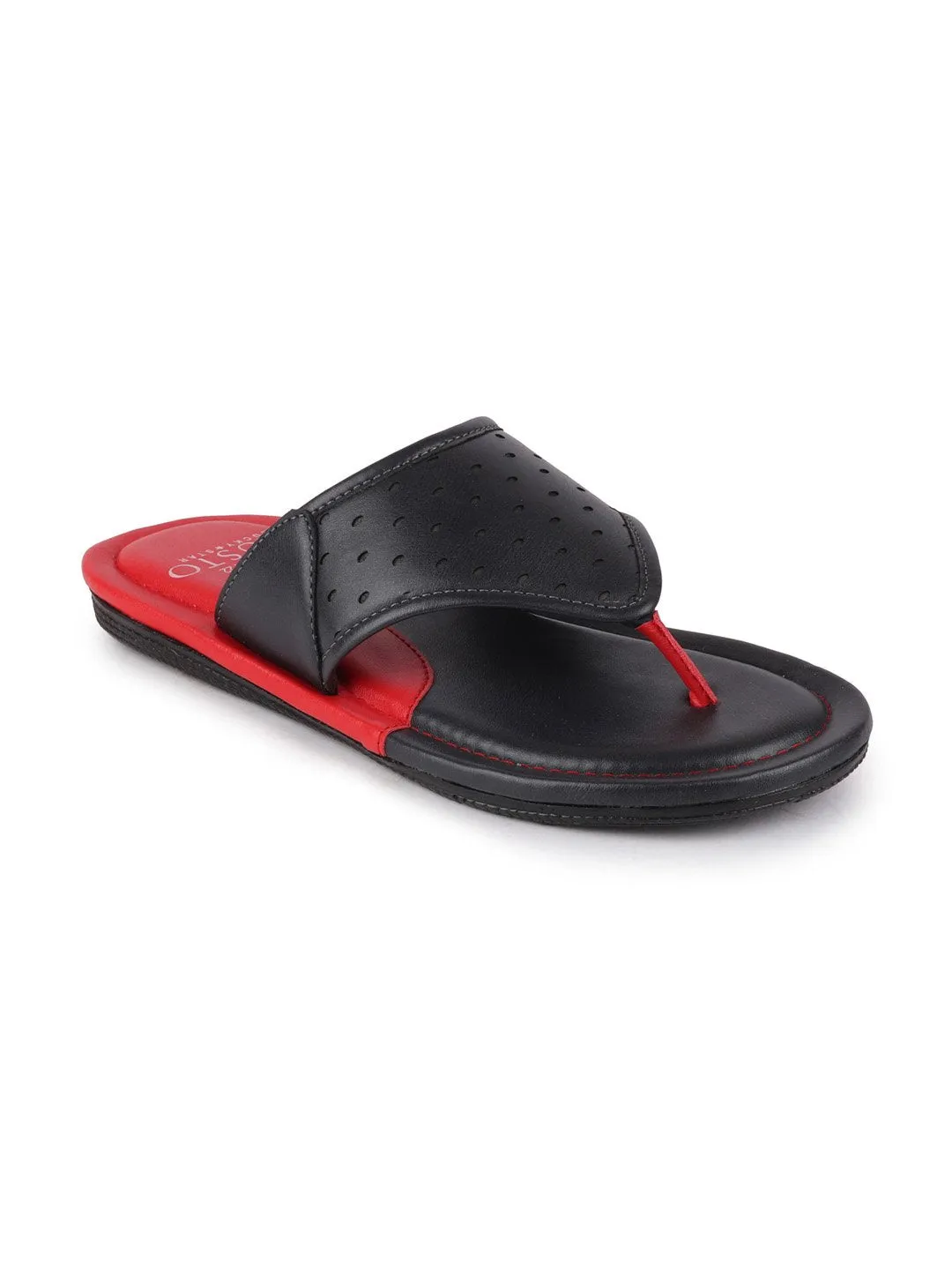 Men Black Casual Slip-On Slippers