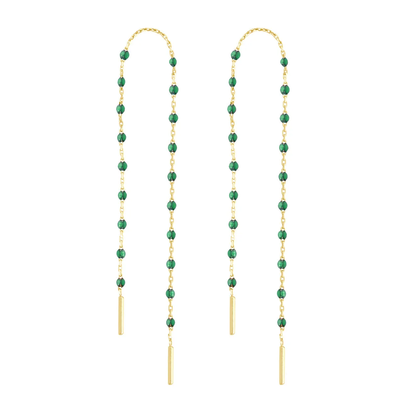 Mini Gigi Emerald earrings, Yellow Gold