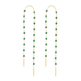 Mini Gigi Emerald earrings, Yellow Gold