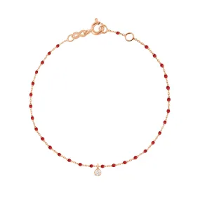 Mini Gigi Poppy bracelet, Rose Gold 1 Diamond, 6.7"