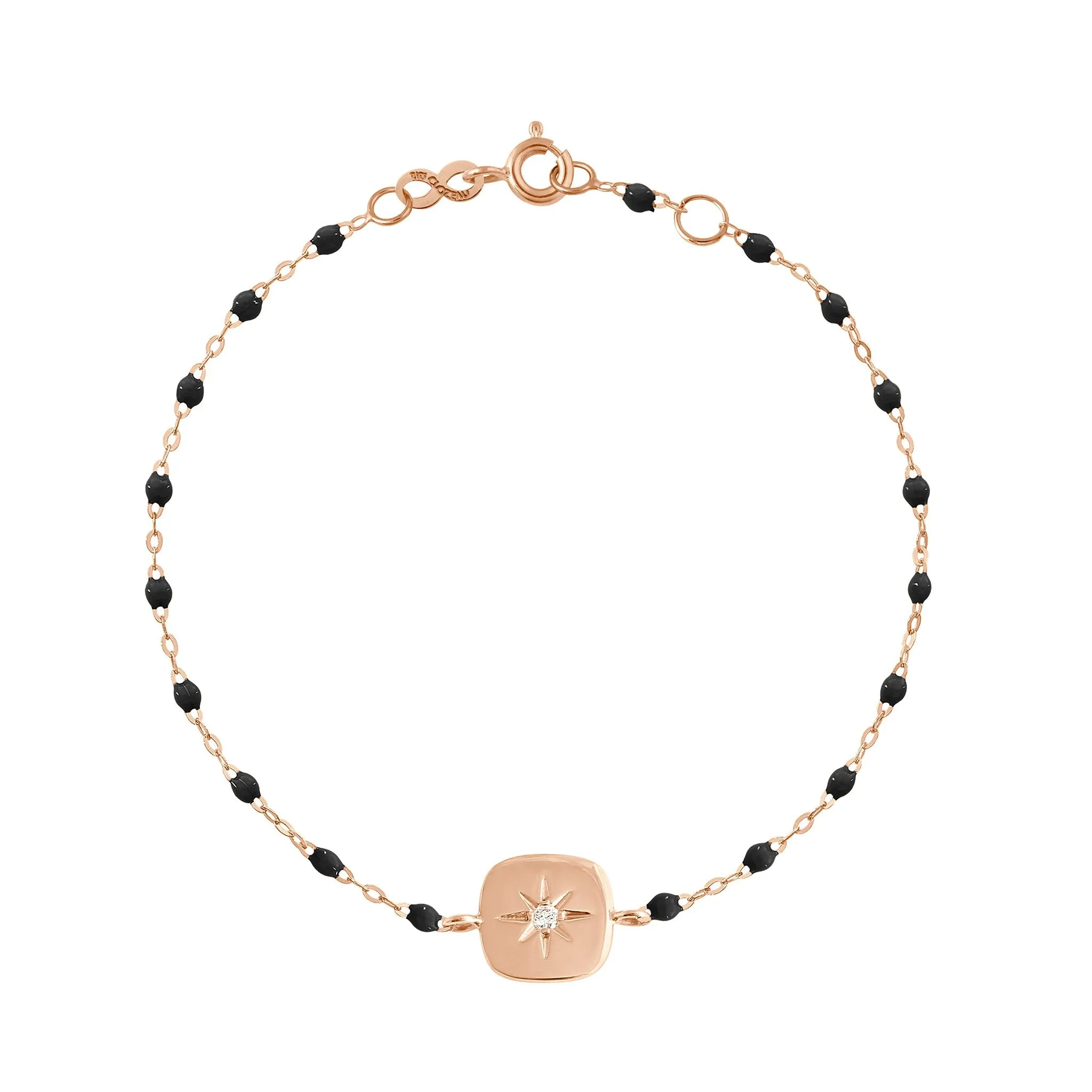 Miss Gigi Black diamond bracelet, Rose Gold, 6.7"