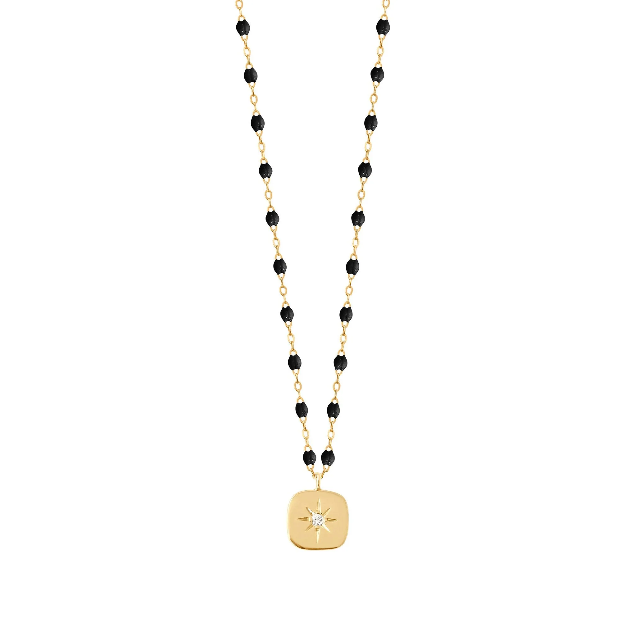 Miss Gigi Black diamond necklace, Yellow Gold, 16.5"