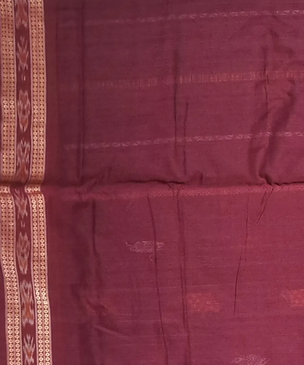 Navy blue deep maroon cotton handloom bomkai saree