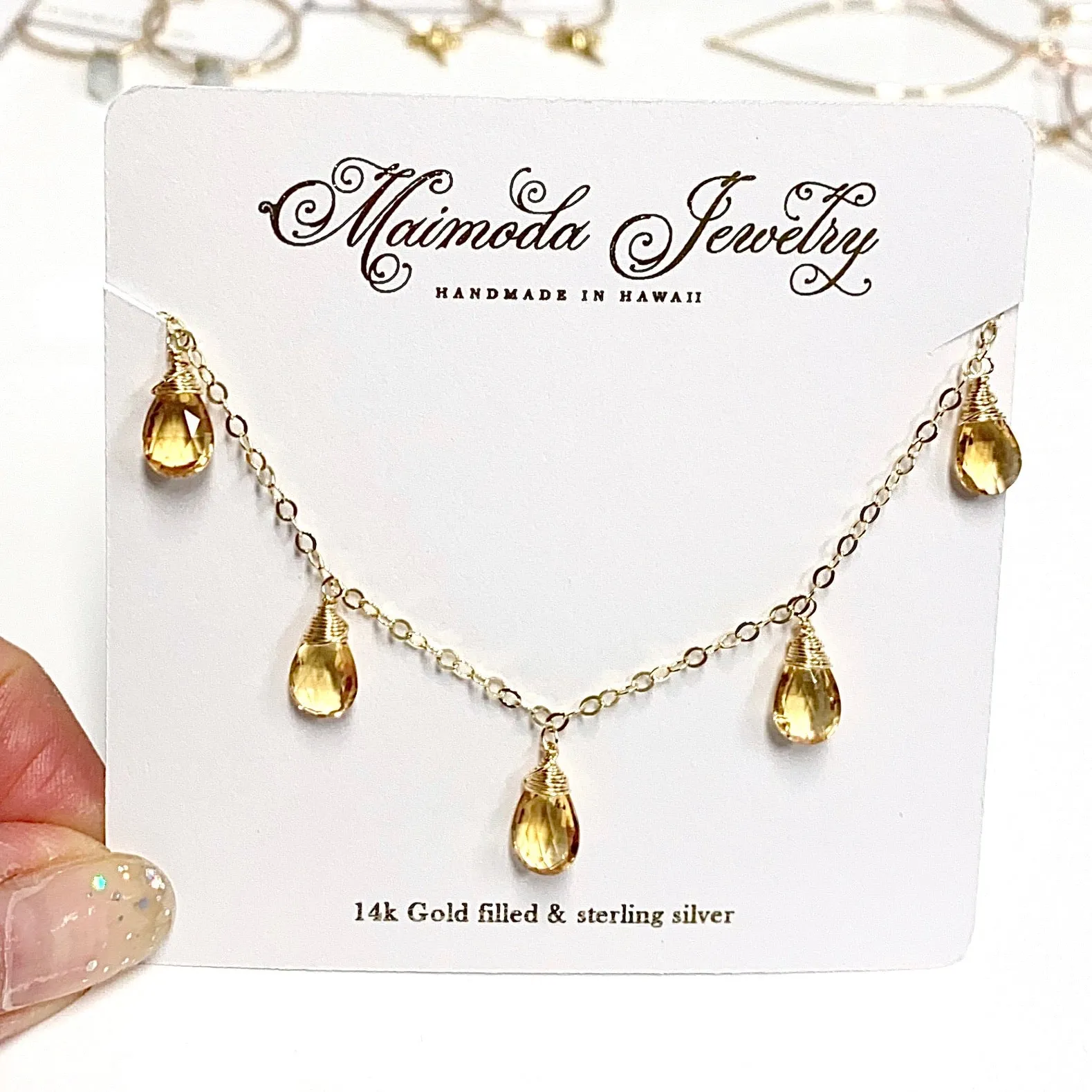 Necklace IVANNA - citrine (N332)