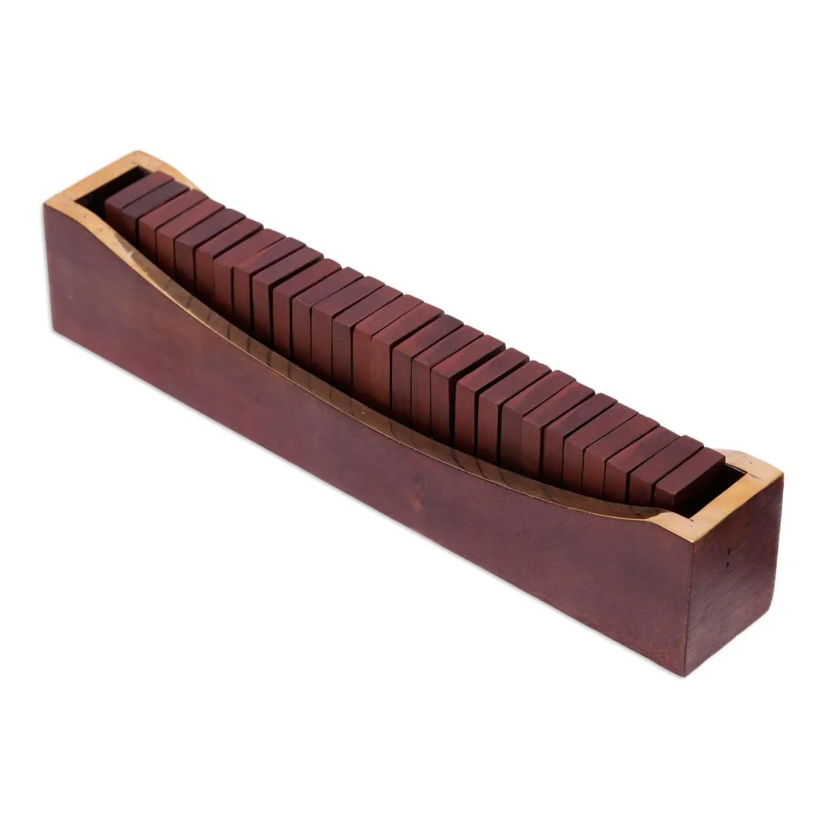 Novica Classic Entertainment Wood And Brass Domino Set