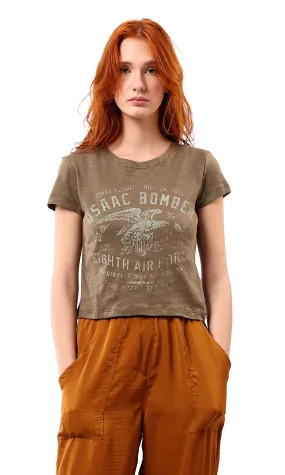 O180441 Heather Mocha Printed Summer Short Tee