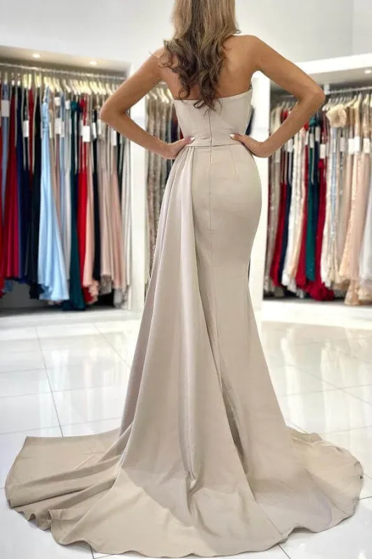 On Sale: Elegant Mermaid Strapless Evening Dress With Split