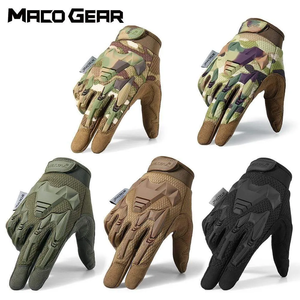 Outdoor Cycling Gloves Bike Windproof Sport Hiking Tactical Riding Motorcycle Shockproof MTB Full Finger Bicycle Glove Men Woman