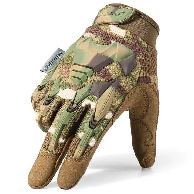 Outdoor Cycling Gloves Bike Windproof Sport Hiking Tactical Riding Motorcycle Shockproof MTB Full Finger Bicycle Glove Men Woman