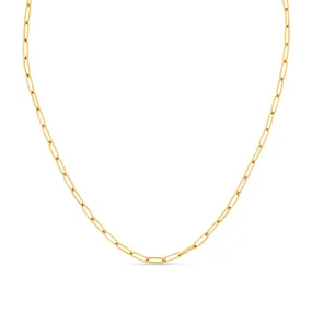 Oval Paperclip Necklace - Gold