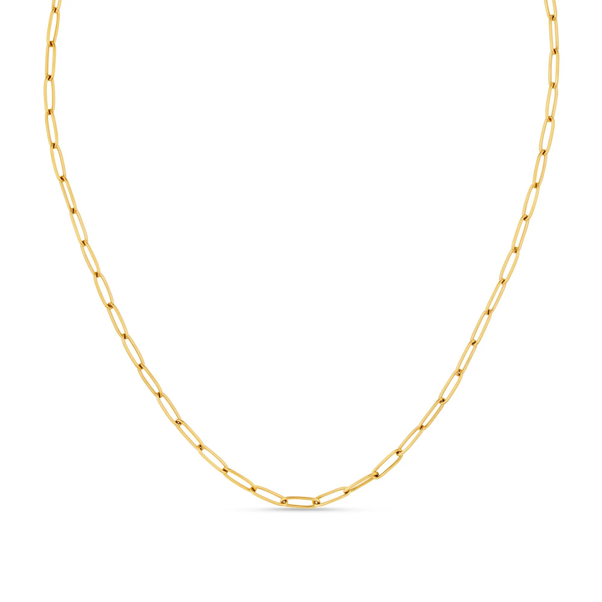 Oval Paperclip Necklace - Gold