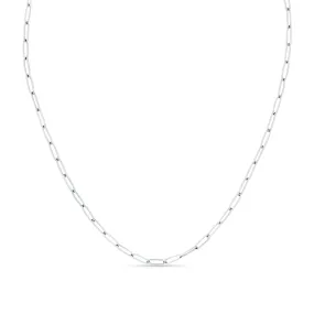 Oval Paperclip Necklace - Silver