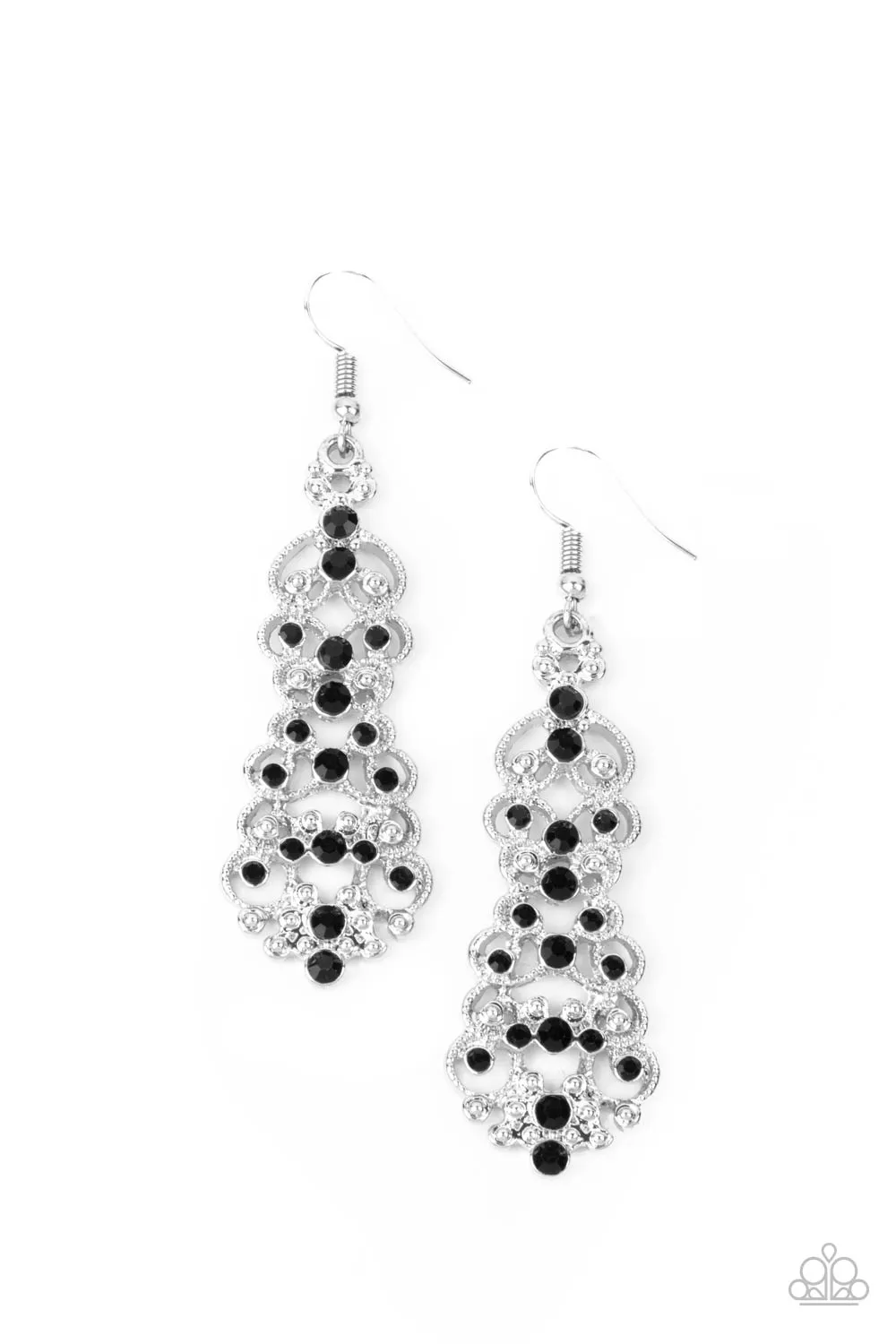 Paparazzi Earring ~ Diva Decorum - Black