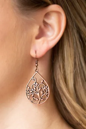 Paparazzi Earring ~ Enchanted Vines - Copper