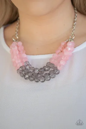 Paparazzi Necklace ~ Summer Ice - Pink Icy Necklace