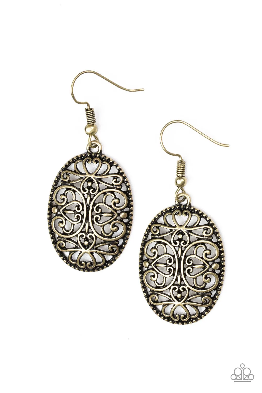 Paparazzi Wistfully Whimsical Brass Earrings