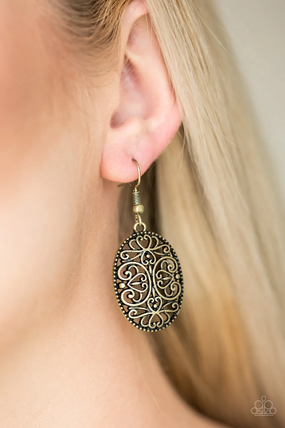 Paparazzi Wistfully Whimsical Brass Earrings