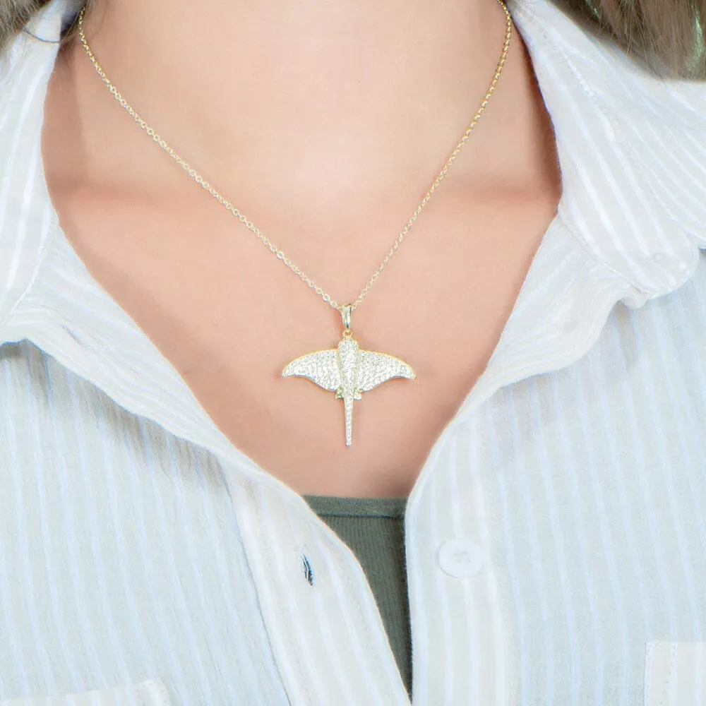 Pavé Majestic Eagle Ray Pendant