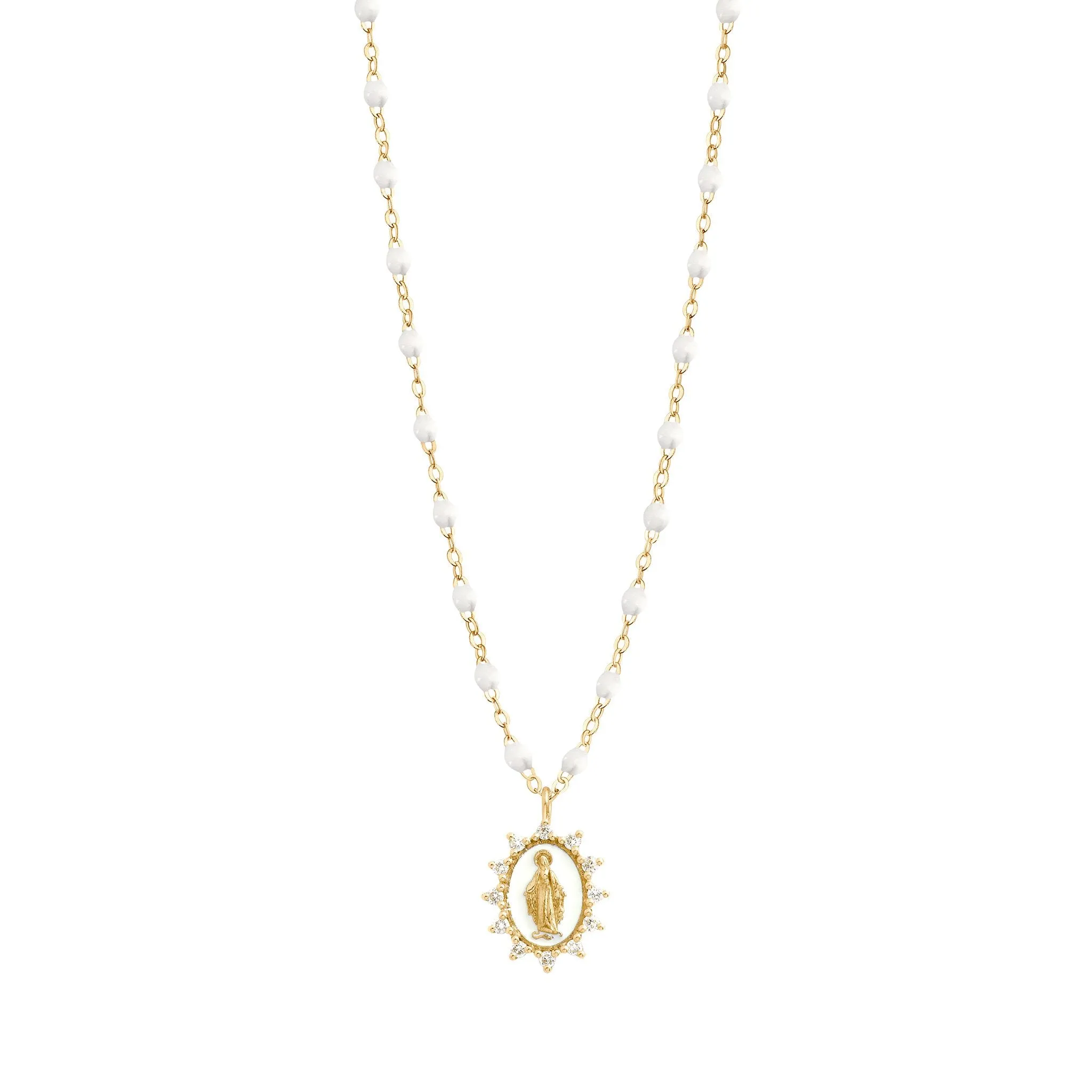 Petite Madone Supreme White diamond necklace, Yellow Gold, 16.5"