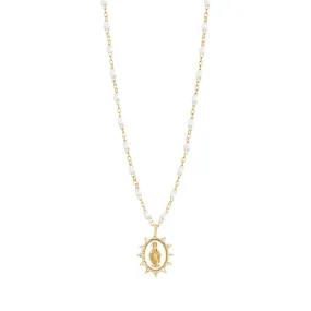 Petite Madone Supreme White diamond necklace, Yellow Gold, 16.5"