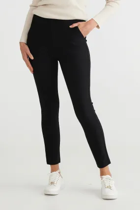 Pilot Ponte Pants - Black Slim Leg