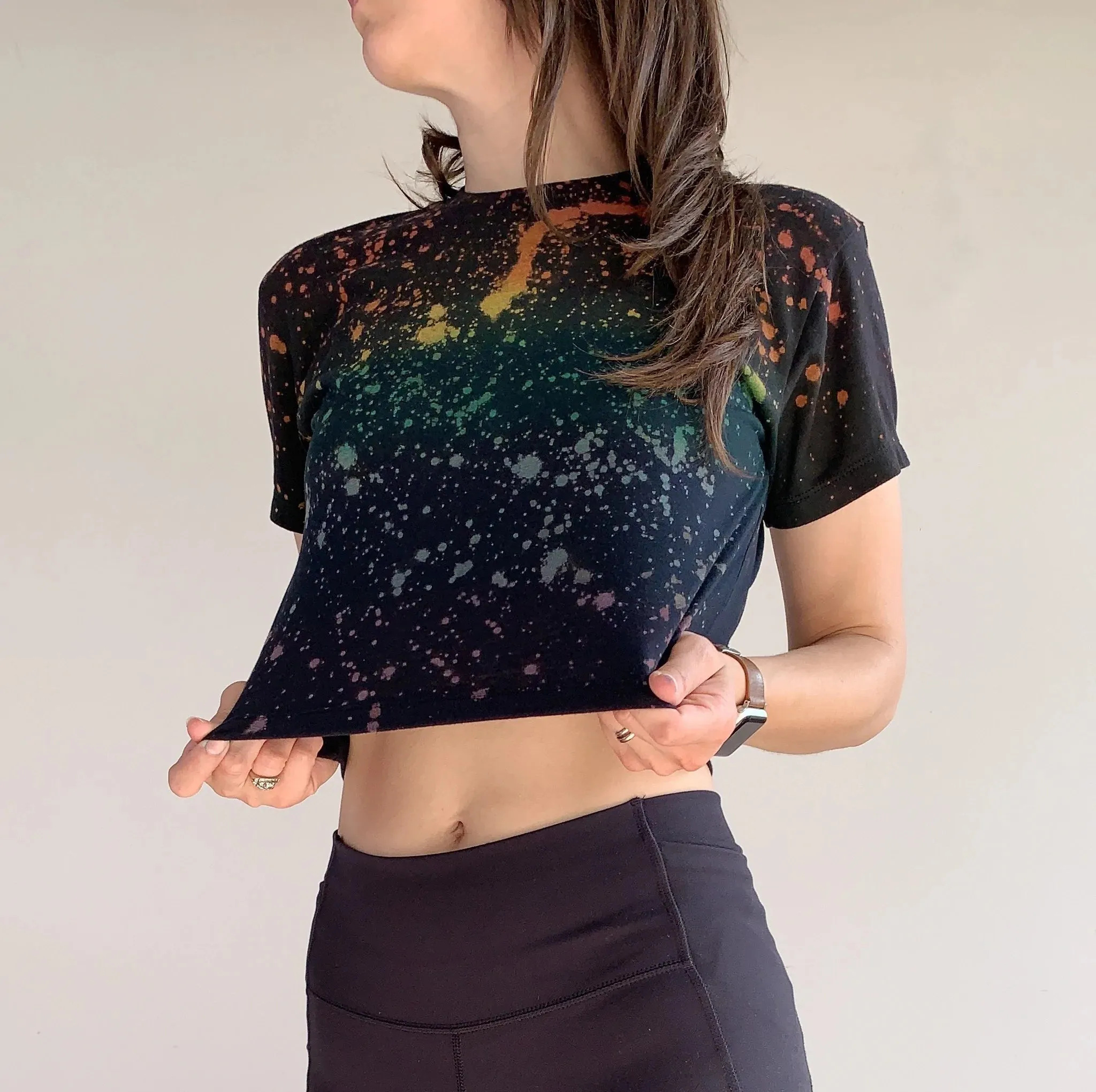 Rainbow Speckled Crop Top