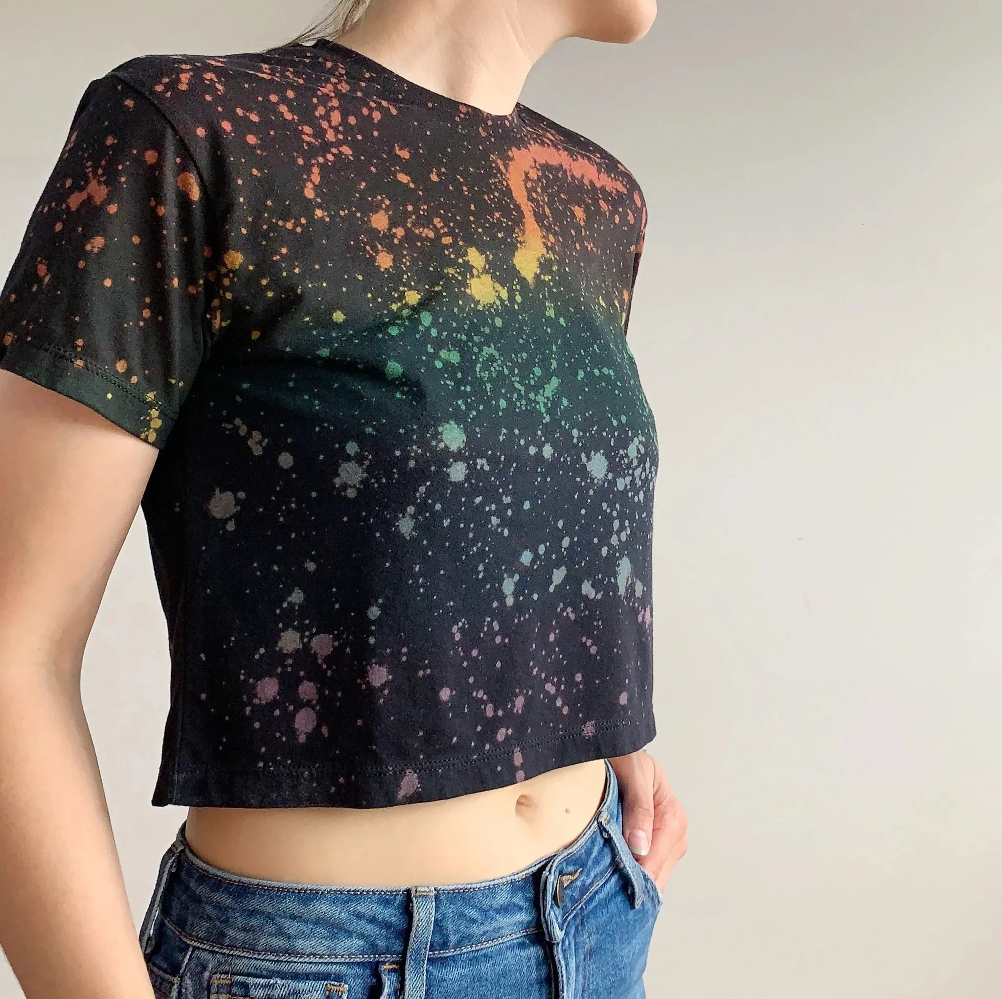 Rainbow Speckled Crop Top