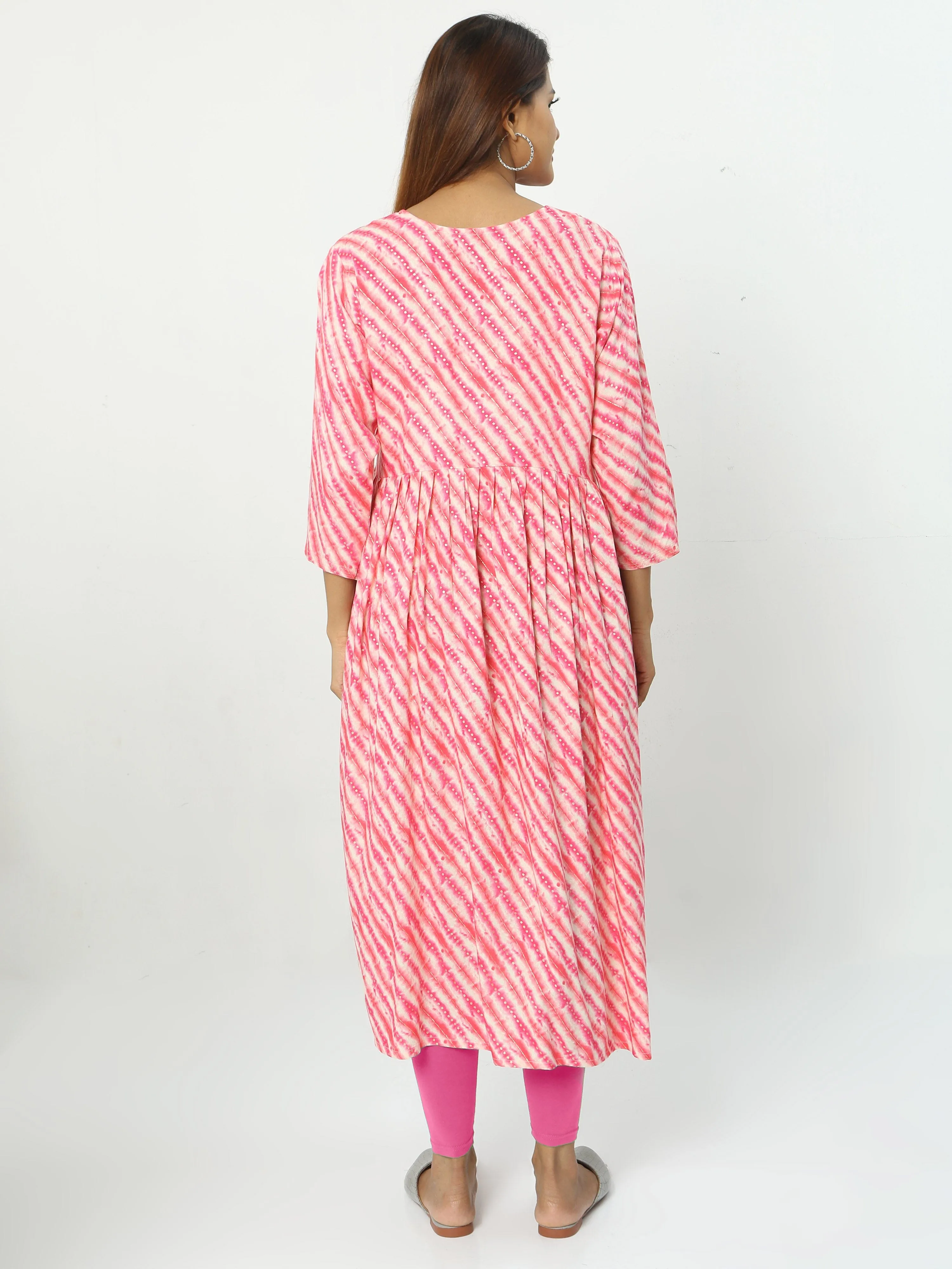 Rayon Maternity Feeding Kurti Rani Pink