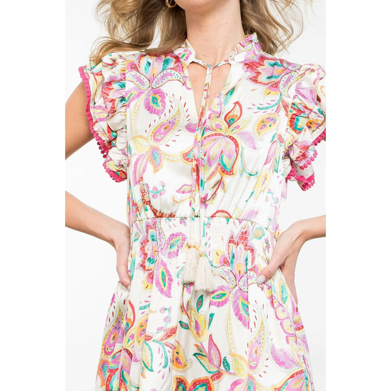 Remi Floral Paisley Print THML Dress-SALE