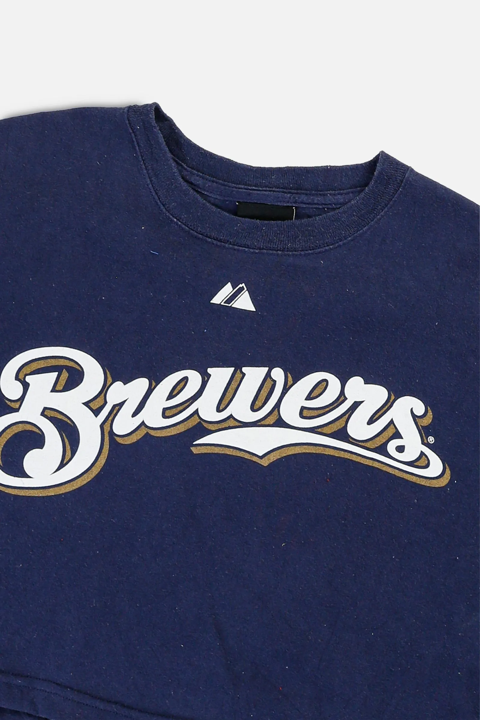 Rework Milwaukee Brewers MLB Crop Tee - S