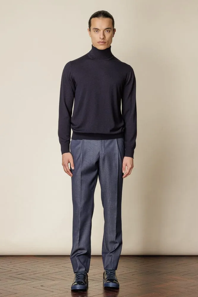 Roll Neck Merino Wool - Navy